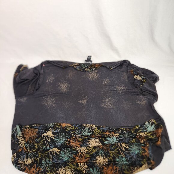 MAGGIE BARNERS Art To Wear Black Metallic Floral Tunic Blouse Size 4X New NO Tag - Picture 11 of 16